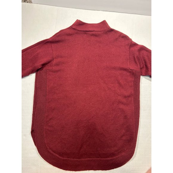 Chicos Womens Mock Turtleneck Sweater size 2 Burgundy Long Sleeves - Picture 3 of 9